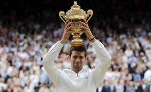Novak Djokovic Wimbledon trophy 2011