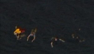 Utoeya aerial image people swimming