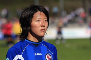 Yuki Ogimi scores for Japan in 2-1 win over France in Olympic semi-finals. (By xtranews.de via Wikimedia)