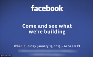 Facebook set to reveal and launch its search engine on Tuesday, 15 Jan. 2013