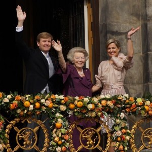 Willem-Alexander (left) was crowned as the King of the Netherlands in Amsterdam on traditional Queen's Day (Wikimedia Commons)