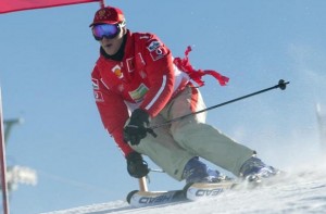 Michael Schumacher skiing