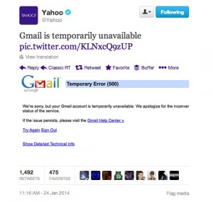 Yahoo Twitter Gmail Outage