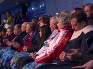 Dmitry Medvedev asleep sochi olympics