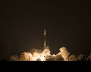 SMAP observatory and Delta 2 rocked on launch pad at Vandenberg Air Force Base (Image credit: NASA/Bill Ingalls)