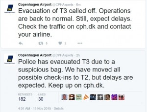Copenhagen airport evacuated after bomb scare