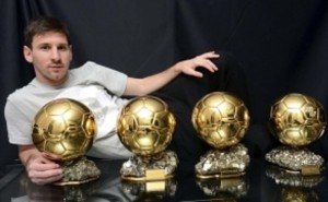 Lionel Messi and his trophies (pic: web)