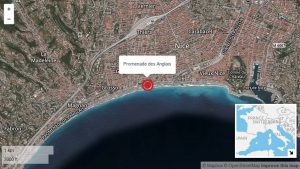 Boulevard des Anglais in Nice where the truck hit the crowd (pic: cnn.com)
