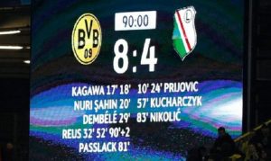 borussia legia scoreboard