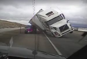 wyoming crosswind blowing truck