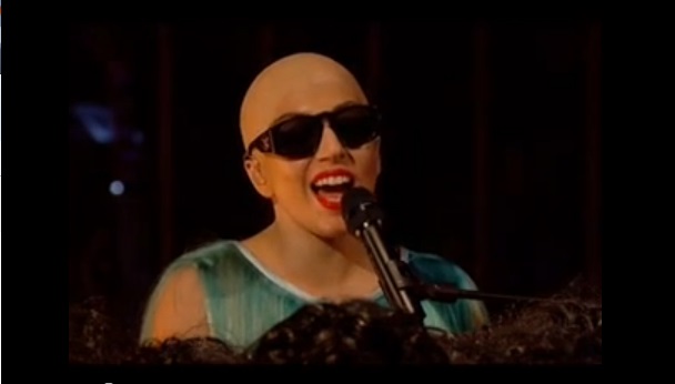 Bald-Lady-Gaga-performing-on-Paul-OGrady