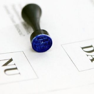 Vote stamp ballot paper